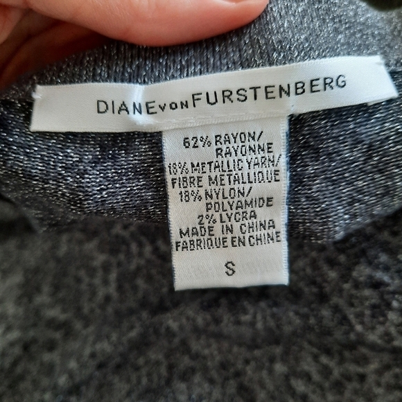 Diane Von Furstenberg Metallic Animal Print Sweater S - Picture 3 of 4